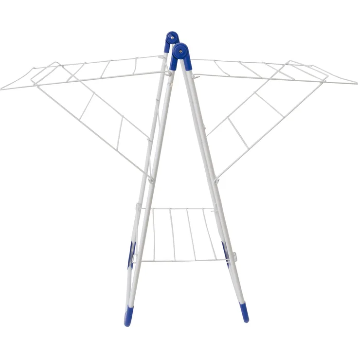 MSV Wäscheständer 94x61x78cm 13m aus Stahl-PP in weiß-blau, 94x78x61 cm