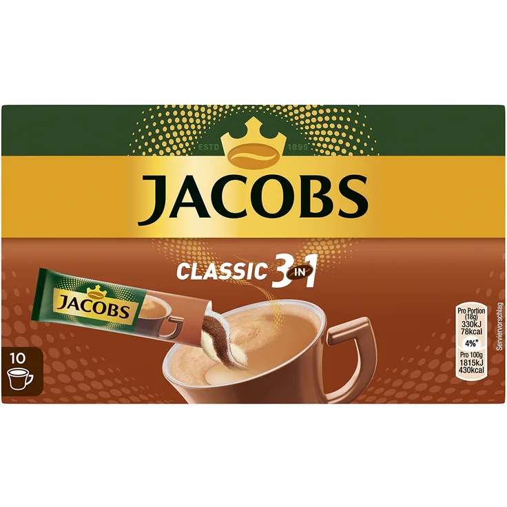 Jacobs Kaffeespezialitäten 3 in 1, 120 Sticks mit Instant Kaffee, 12 x 10 Getränke