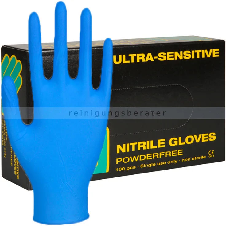 Abena Nitrilhandschuhe Ultra Sensitive blau S Gr. 7, untsterile Nitrilhandschuhe, 100 Stück/Box