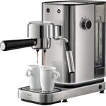 WMF Lumero Siebträger Espressomaschine 1400 Watt, 3 Einsätzen, für 1-2 Tassen Espresso, auch für Pads, 15 bar, Tassenabstellfläche, Milchaufschäumdüse, edelstahl matt