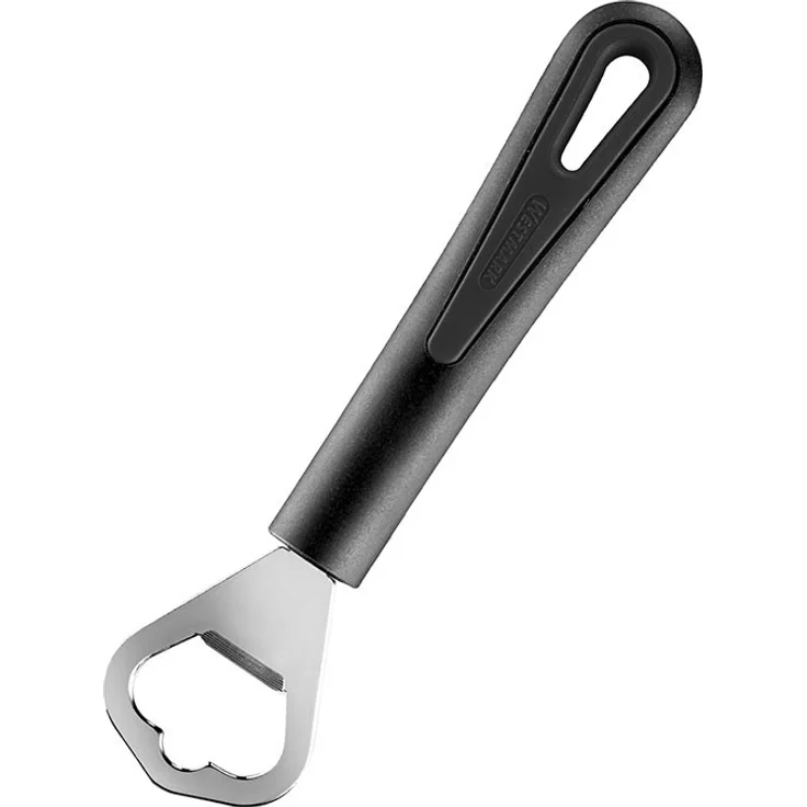 Westmark Flaschenöffner, Kronkorkenöffner, Länge: 17 cm, Stahl-Kunststoff, Gentle, Schwarz-Silber, 28082270 – Bild 1