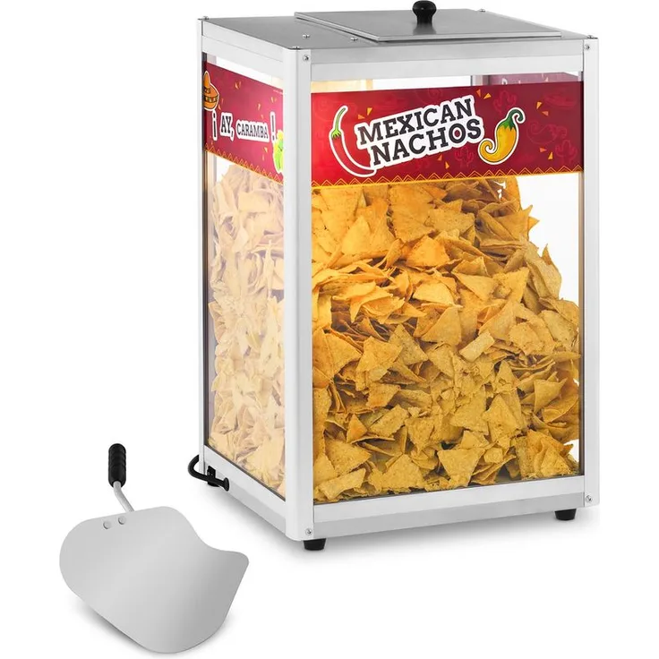 Royal Catering Nacho Wärmer, Wärmetheke, 160 Watt, 65 °C, Nacho Erdnüsse Popcorn, Edelstahl
