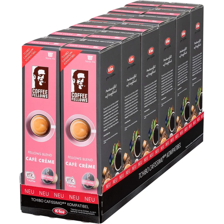 Coffee Fellows BLEND CAFÉ CRÈME Kaffeekapseln, 120 Stück, kompatibel mit Tchibo Cafissimo(R)*, 12er Pack (12 x 75 g)  – Bild 1