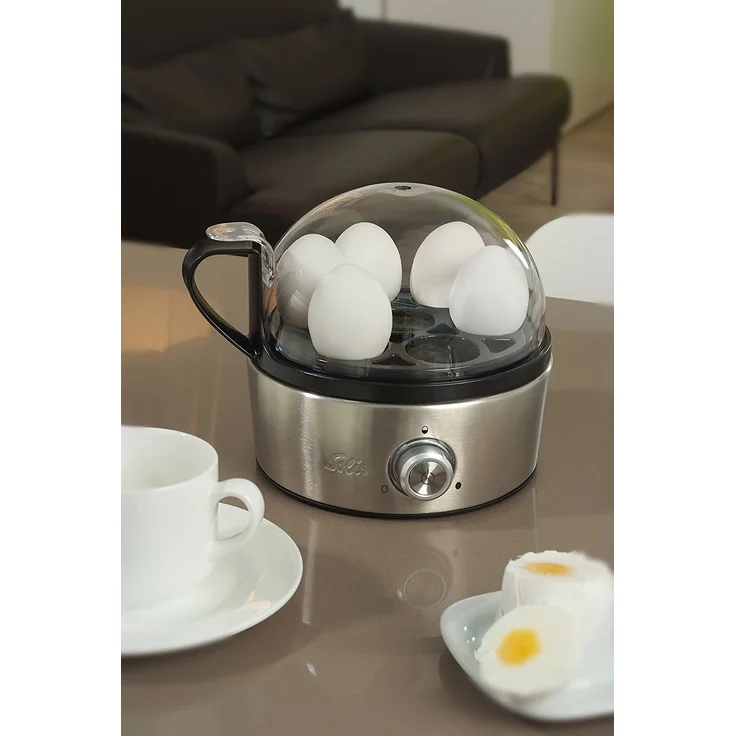 Solis Eierkocher für 7 Eier, Mit Härtegradeinstellung, Kochen und Dämpfen, Eiereinsatz und 2 Schalen, Egg Boiler & more, Edelstahl – Bild 2