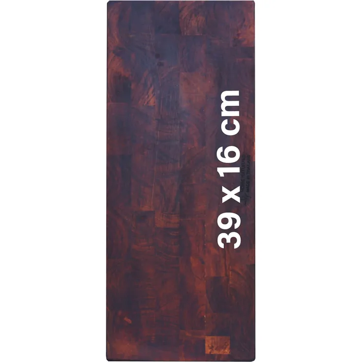 Schneidebrett Servierbrett Stirnholz - Hirnholz geölt Hackblock 39x16cm mit Gummifüßen 406223