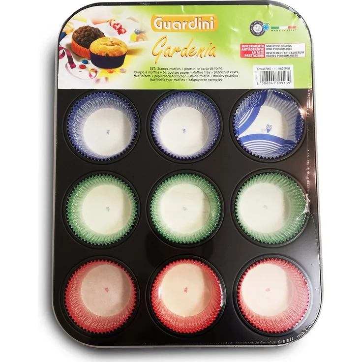 Guardini Muffin-Backform, Teflon, Grau, 36 x 26.7 x 2.2 cm