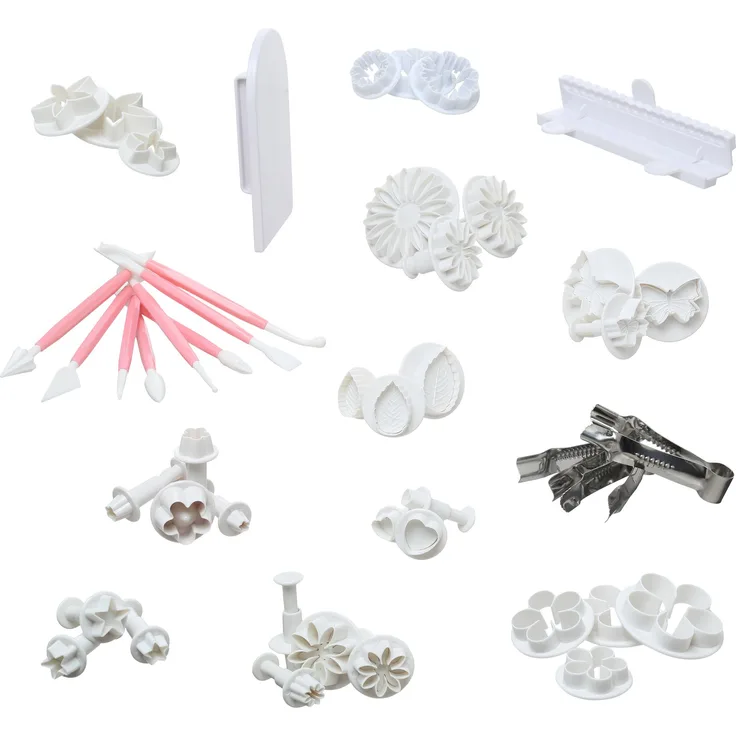 Levivo Torten Dekorier-Set - Fondant-Ausstechformen mit Modellierwerkzeug, 46-teilig