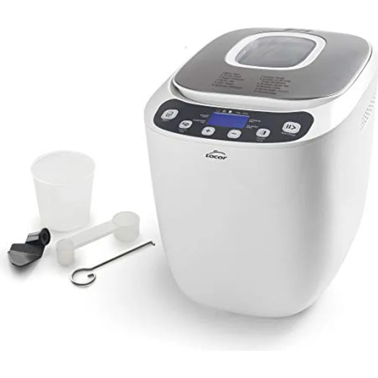 Lacor 69334 Brotbackautomat, 550W, 12 Programme, LCD-Display, 3 Bräunungsstufen, 2 Brotgrößen, weiß