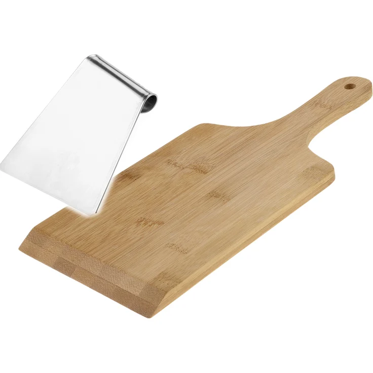 Westmark Spätzle-Holzbrett und Edelstahlschaber für traditionelle Spätzle-Zubereitung, Holz-Rostfreier Edelstahl, Hellbraun-Silber, 61162240