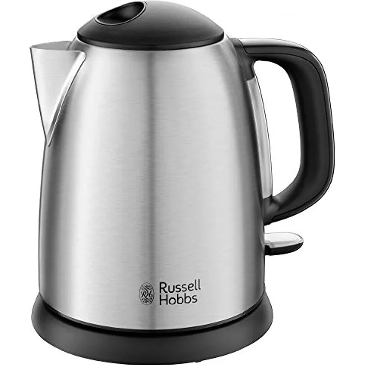 Russell Hobbs Mini-Wasserkocher Adventure Edelstahl, 1,0l, 2400W, Schnellkochfunktion, herausnehmbarer Kalkfilter, optimierte Ausgusstülle, kleiner Reisewasserkocher, kompakter Teekocher, 24991-70