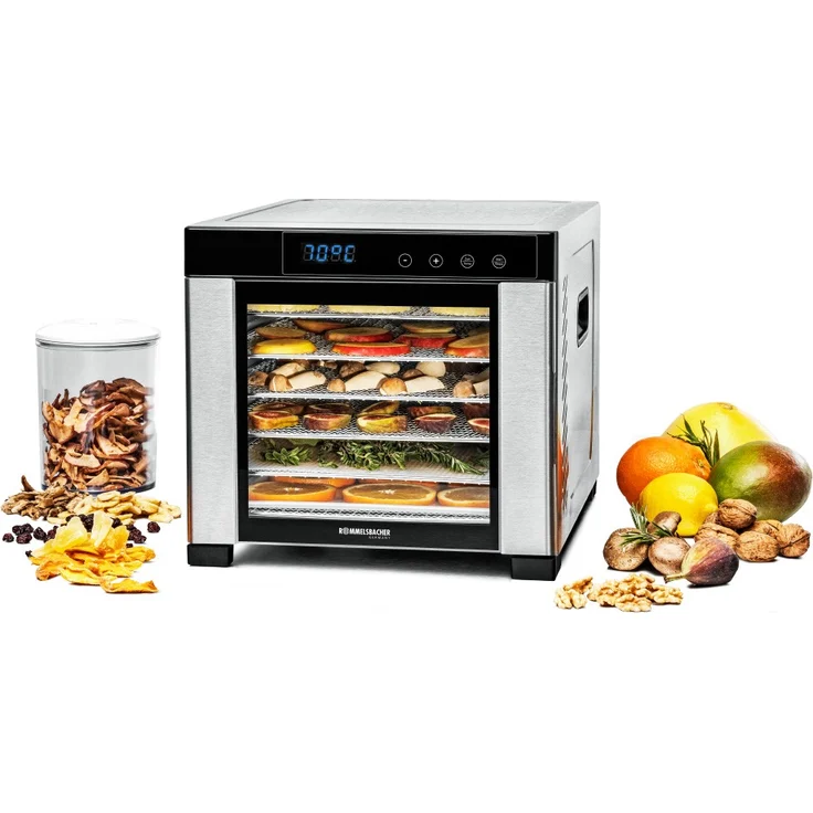 Rommelsbacher Dörrautomat DA 900, große Dörrfläche 0,6 m², inkl. 6 Edelstahl-Dörrtabletts, 1 Dörrgitter, 1 Dörrmatte, LED-Display, 24 Std. Zeitschaltuhr, Temperatur einstellbar 35 °C - 75 °C – Bild 4