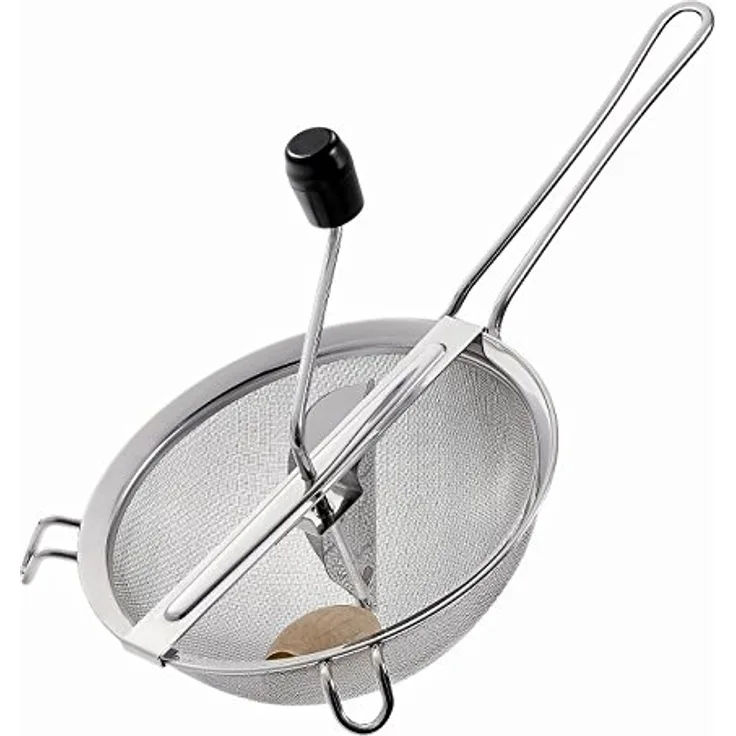 Westmark Passiersieb, Durchmesser: 20 cm, Rostfreier Edelstahl, Freches Früchtchen, Silber-Schwarz, 11982260