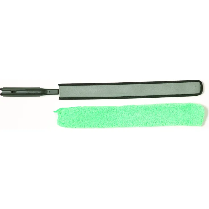 Rubbermaid Commercial Products Commercial HYGEN Quick Connect Flexible Dusting Wand with Microfiber Sleeve - Black