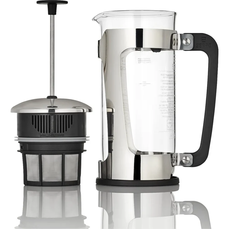 Espro Kaffeepresse, P5-32 oz, Glas und Edelstahl, FFP Einzelhandelsverpackung 32 Ounce Glas-Edelstahl – Bild 1