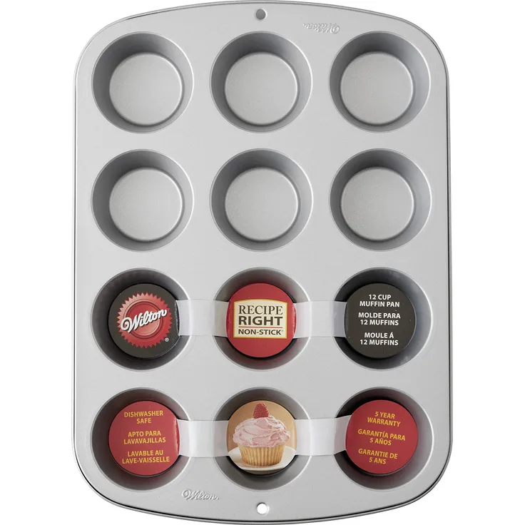 Wilton 03-3118 Cupcake- -Muffin-Backform, Recipe Right, Antihaft, 12 Vertiefungen