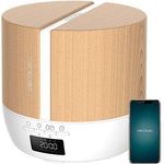Cecotec Luftbefeuchter PureAroma 550 Connected White Woody (500 ml), Aroma Diffuser, bis 30 m², 25 ml-h Dampf, LED-Licht, Timer, Lautsprecher, App-Steuerung 