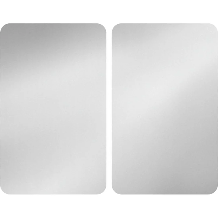 WENKO Herdabdeckplatte Universal Silber, 2er Set Herdabdeckung für alle Herdarten, Gehärtetes Glas, 30 x 52 cm – Bild 1