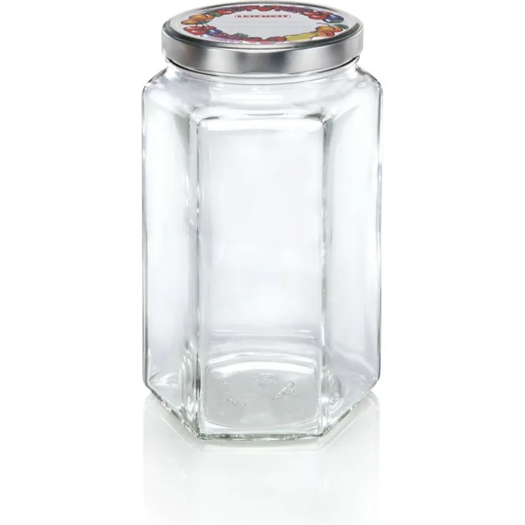 Leifheit Sechskantglas 1700ml, Einmachglas, Weckglas ideal für Eingemachtes, dekoratives Vorratsglas, ideal zur Aufbewahrung von größeren Mengen, spülmaschinengeeignet, made in germany