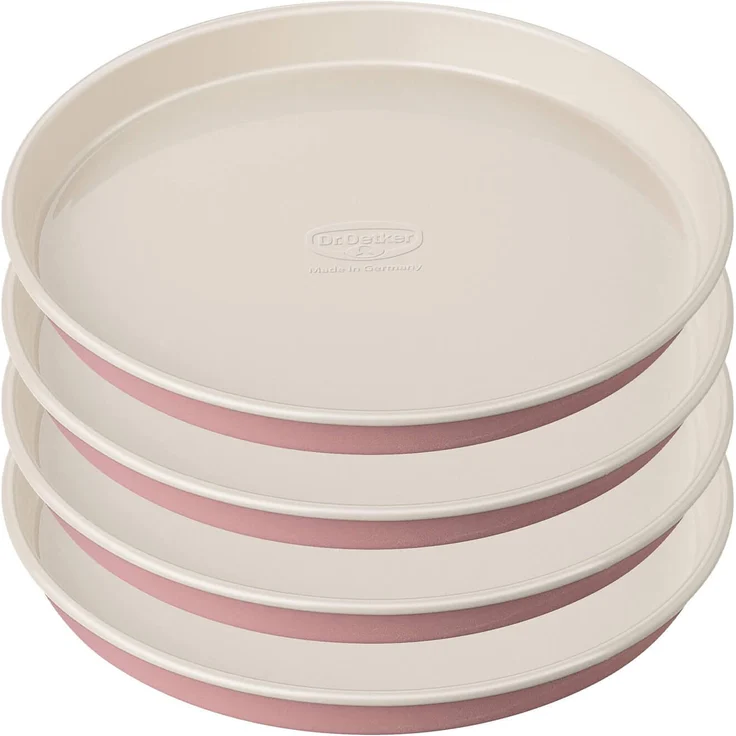 Dr. Oetker Schichtkuchen-Backform Baking - Retro Design, runde Kuchenform mit zweifarbiger (Farbe: Rosa-Creme), Menge: 4 Stück – Bild 1