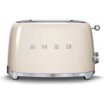 Smeg TSF01 CREU Doppelschlitztoaster, 950W, 6 Bräunungsstufen, creme