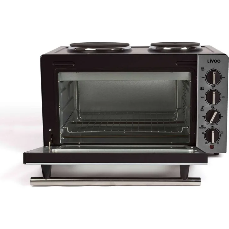 Livoo Mini-Backofen 5 Kochmodi 2 Kochfelder 30 Liter 3300 Watt DOC211