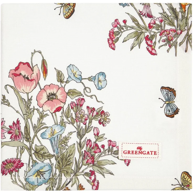 Greengate Myra Stoffserviette 40 x 40 cm weiss