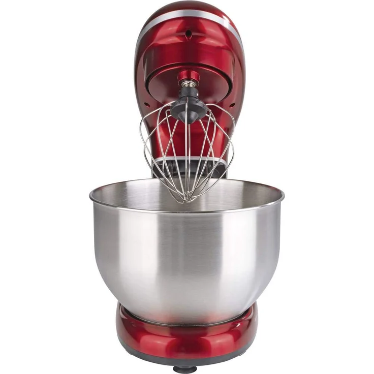 GOURMETmaxx Küchenmaschine schwarz, Direktantrieb, 1500 Watt, 5 L, 6 Geschwindigkeitsstufen, Patisserie-Set, rot – Bild 4