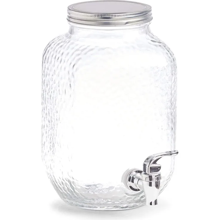 Zeller Getränkespender, 3,7 ltr, Glas-Metall, transparent, ca. 20, 4 x 15, 2 x 25, 4 cm