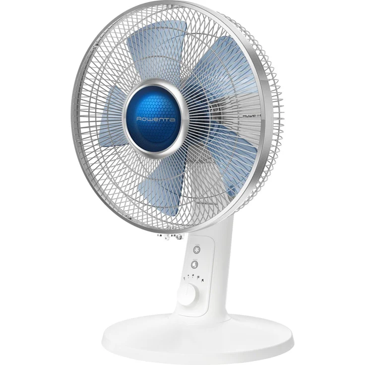 Rowenta VU2730 Turbo Silence Extreme+ Tischventilator, 40 Watt, automatische Oszillation, weiß-blau – Bild 2