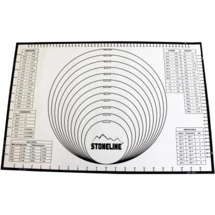 STONELINE Backmatte 58,5 x 39 cm, aus Silikon, mit Hilfslinien und Umrechnungstabellen internationaler Maßangaben