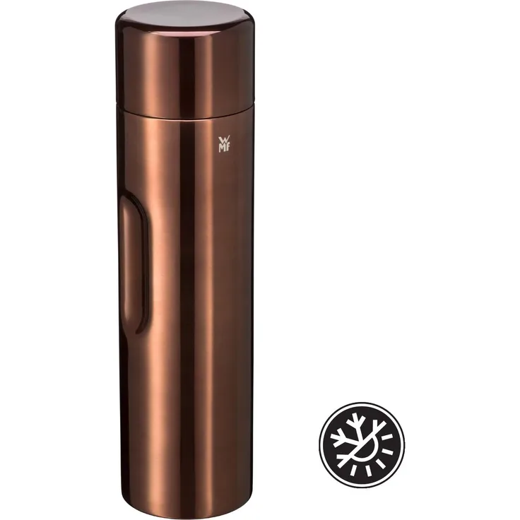 WMF Motion Isolierkanne, 1,0 l, Cromargan Edelstahl, für Tee oder Kaffee, Thermosflasche mit Trinkbecher, hält 24h kalt und 12h warm, Vintage kupfer