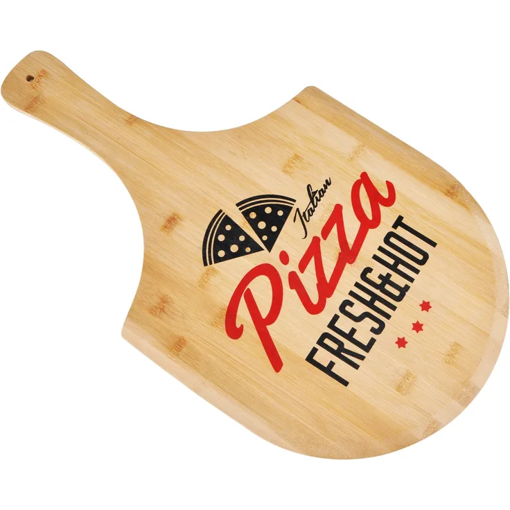 Pizzateller Bambus 53 x 30cm rund als Pizzaschneidebrett, Pizzabrett, Holzteller