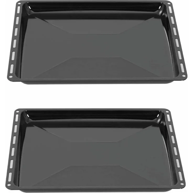 Komfortec ICQN, Backblech 445 mm und Backofenrost, Gitter für Backofen, Emailliert, Fettpfanne, Passend für Whirlpool Bauknecht Ignis IKEA, 481245819334 481010683241 (445x25 doppelt Set)