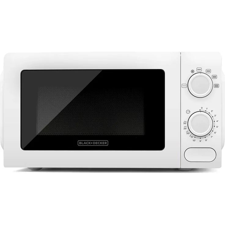 Black + Decker BXMY700E Mikrowelle, Standgerät, 20 Liter Garraum, 700 Watt, Edelstahl, 6 Leistungsstufen