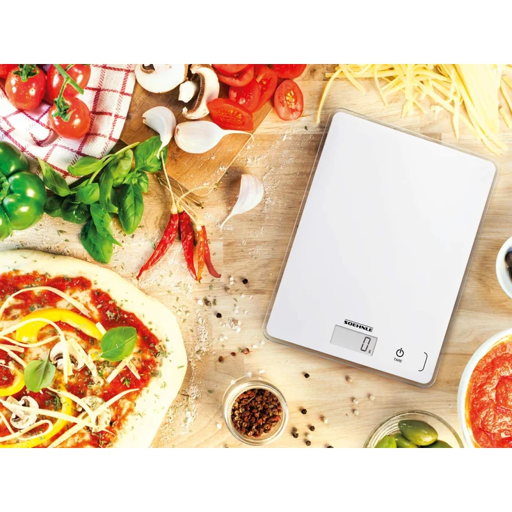 Soehnle Page Compact 300 digitale Küchenwaage bis zu 5 kg Tragkraft, Weiß, Küchenwaage mit leicht ablesbarer LCD-Anzeige, Digitalwaage mit Zuwiegefunktion – Bild 2