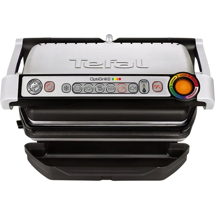 Tefal GC712D OptiGrill+ Kontaktgrill, 2000 Watt, 6 voreingestellte Grillprogramme, 30 cm x 20 cm Grillplatte, 4 Temperaturstufen, herausnehmbare Platte, antihaftbeschichtet, silber – Bild 2