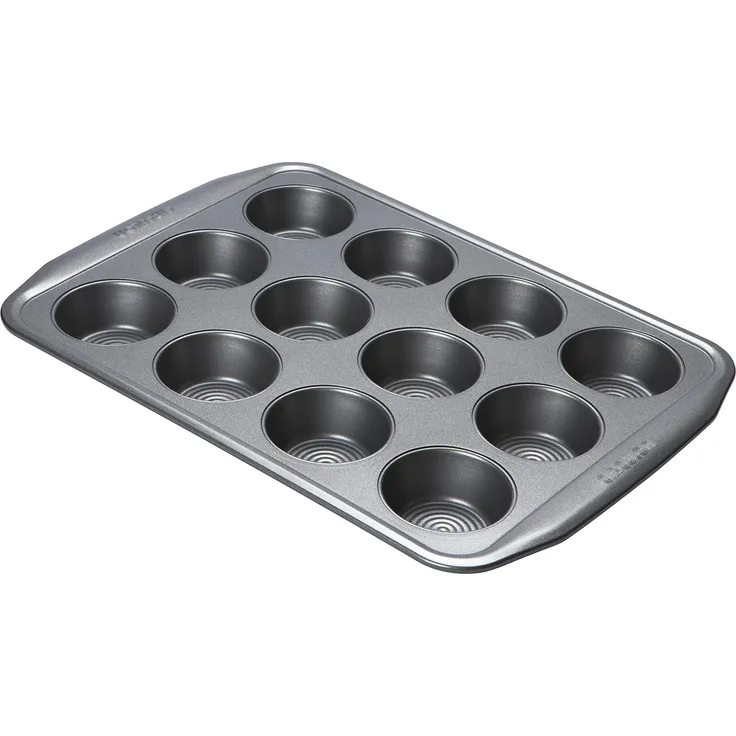 Circulon Momentum Karbonstahl 12 Tasse Muffin Dose, 12-Cup, grau