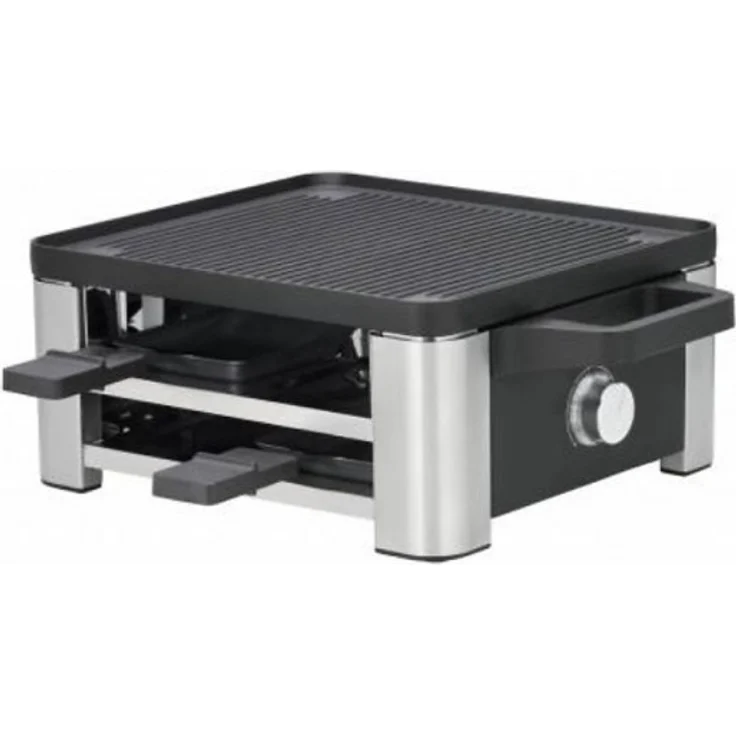 WMF Lono Raclette Grill, Raclette 4 Personen, 870 W, inkl. mit Pfännchen und Schiebern, edelstahl matt – Bild 2