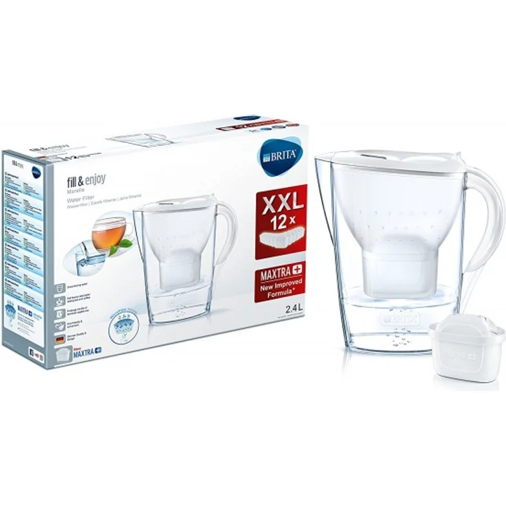 BRITA Wasserfilter Marella weiß inkl. 12 Maxtra Plus Filterkartuschen – BRITA Filter Jahrespaket zur Reduzierung von Kalk, Chlor & geschmacksstörenden Stoffen im Wasser  – Bild 8