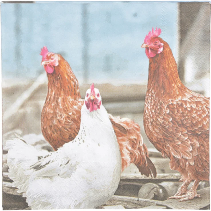 servietten Hühner 16,5 x 16,5 cm Papier 20 Stück