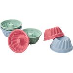 Lurch FlexiForm Mini Gugelhupf 6-er Set, Ø 7cm, Höhe 3.5 cm, Silikon, mehrfarbig, 8 x 8 x 8.2 cm