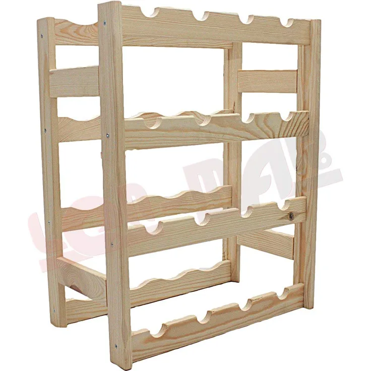 MODO24 Weinregal, Holz, unbehandelt, 43,5 x 25 x 54 cm, 11-Einheiten