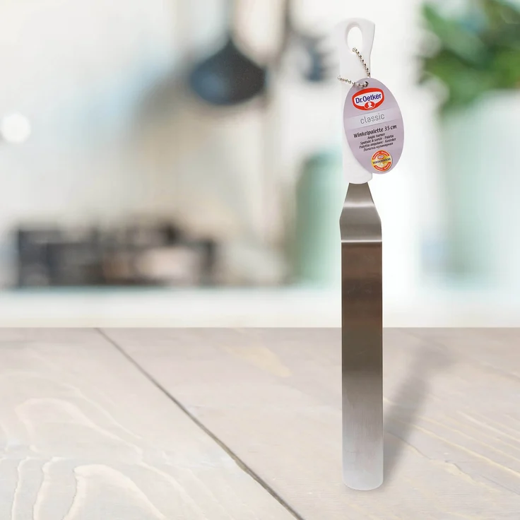 Dr. Oetker Winkelpalette groß, Streichmesser zum Dekorieren und Verzieren von Torten, Küchenhelfer mit Funktionsteil aus Edelstahl, Glasurmesser, (Farbe: weiß-silber), Menge: 1 Stück – Bild 3
