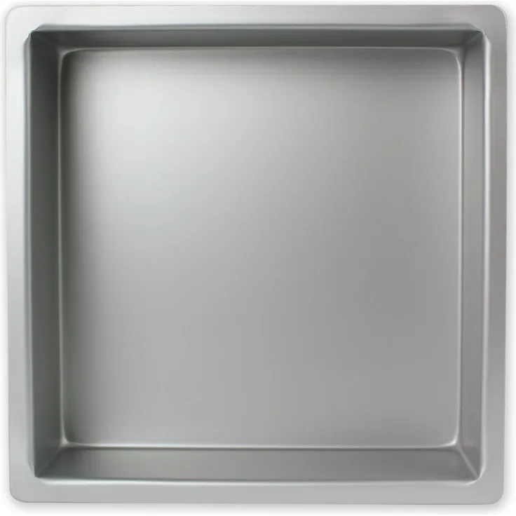 PME SQR124 Quadratische Backform aus eloxiertem Aluminium, 305 x 305 x 102 mm, Silver, 30 x 30 x 10 cm