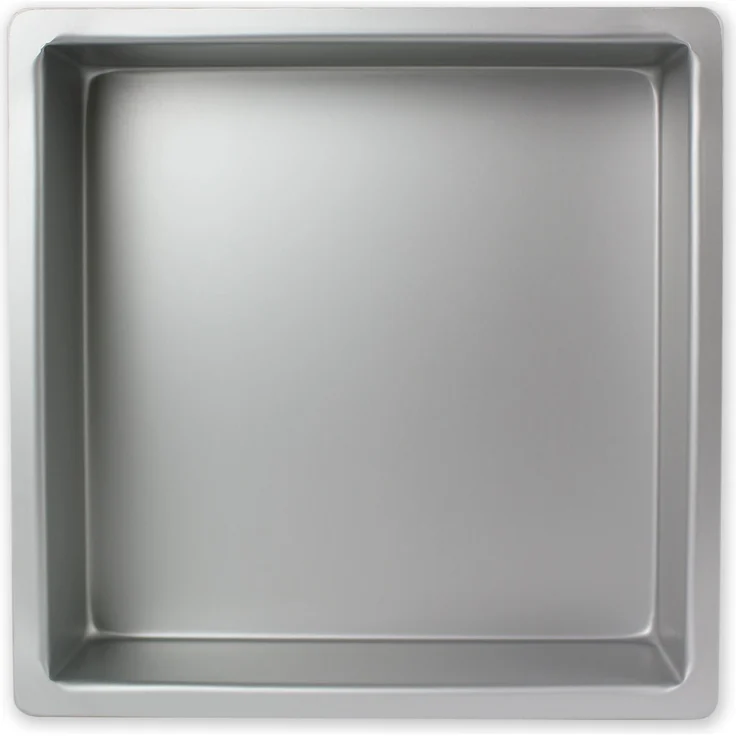 PME SQR124 Quadratische Backform aus eloxiertem Aluminium, 305 x 305 x 102 mm, Silver, 30 x 30 x 10 cm