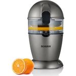 Severin CP3537 vollautomatische Zitruspresse (50 W, Multi-Size Presskegel, 400 ml Volumen) metallic grau-schwarz