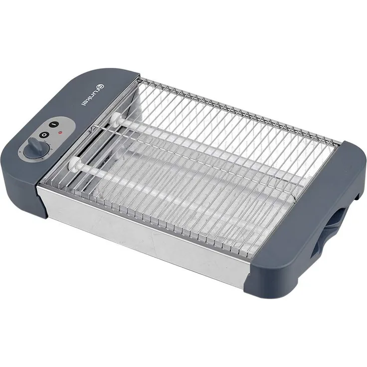 Grunkel Flacher Toaster für alle Arten von Brot und Gebäck mit 600 W Leistung. 6-stufiger Toast-Timer und Krümelschublade Modell TSP-G2