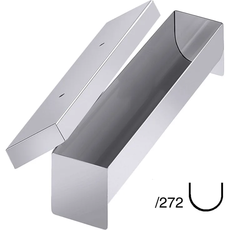 Contacto Edelstahl Pastetenform halbrund, 27 x 5 x 5 cm, mit Deckel