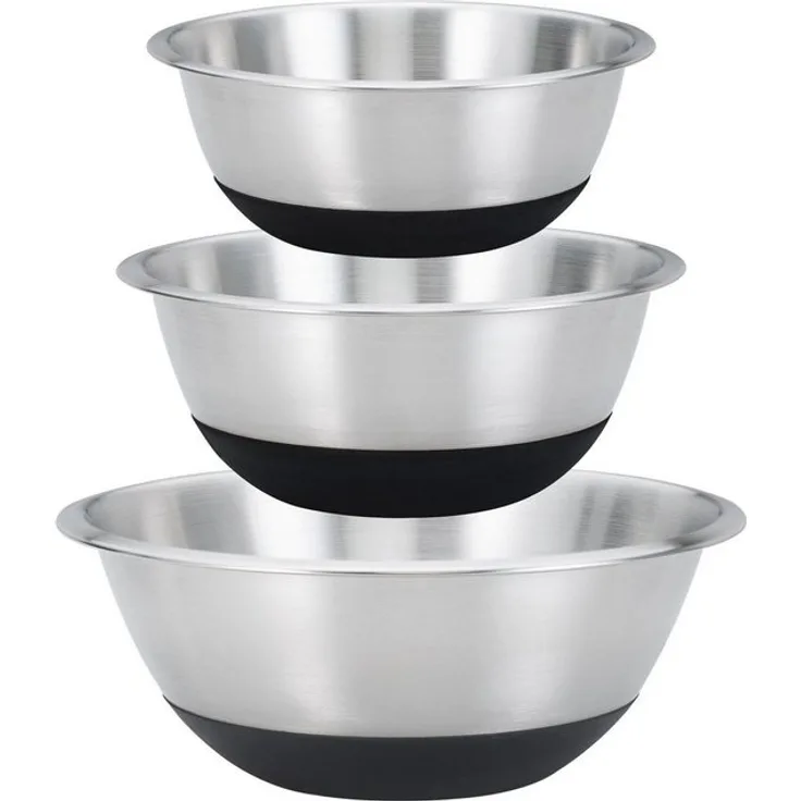 KING Schüssel Black Steel, Edelstahl, Set, 3-tlg, für den täglichen Gebrauch