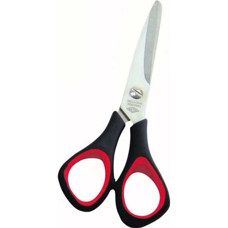 Wedo 9765 Bastelschere Universalschere (rostfreier Edelstahl, Kunststoff Softgriffe 14 cm) schwarz/r